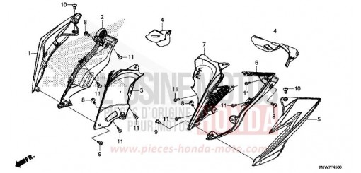 CARENAGE MILIEU CB500FAJ de 2018